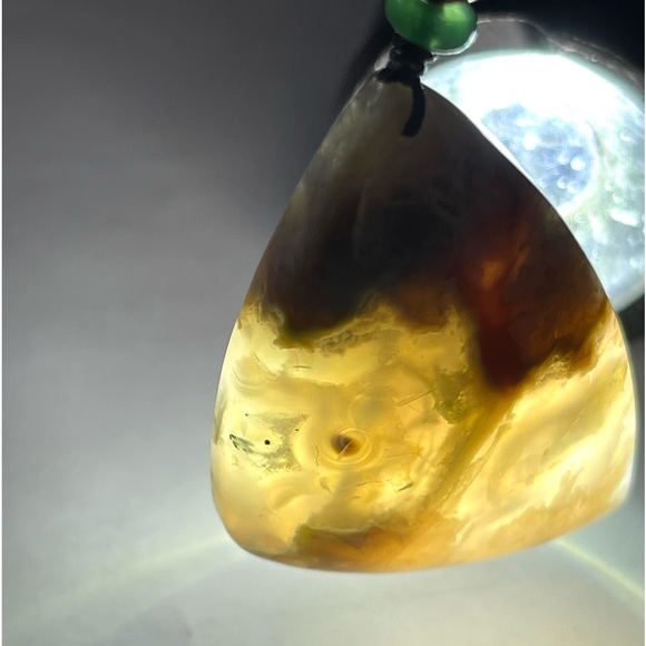 Natural Flower Agate Pendant with Cord Necklace Crystal Gemstone Jewelry - Picture 7 of 11